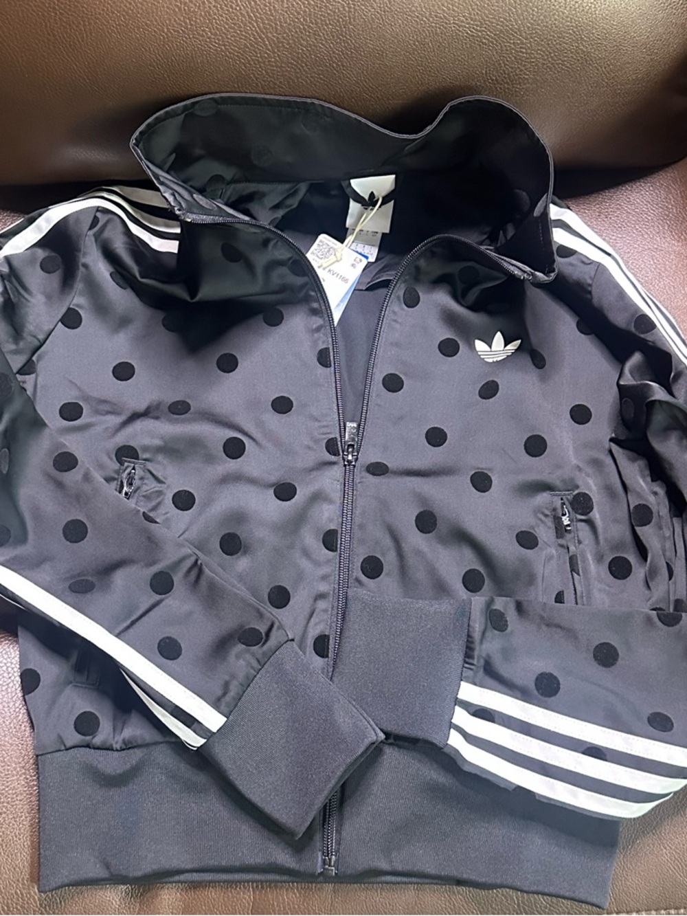Adidas Black Polka Dot Track Jacket with Black polka dot shorts - polka set - Picture 7 of 10